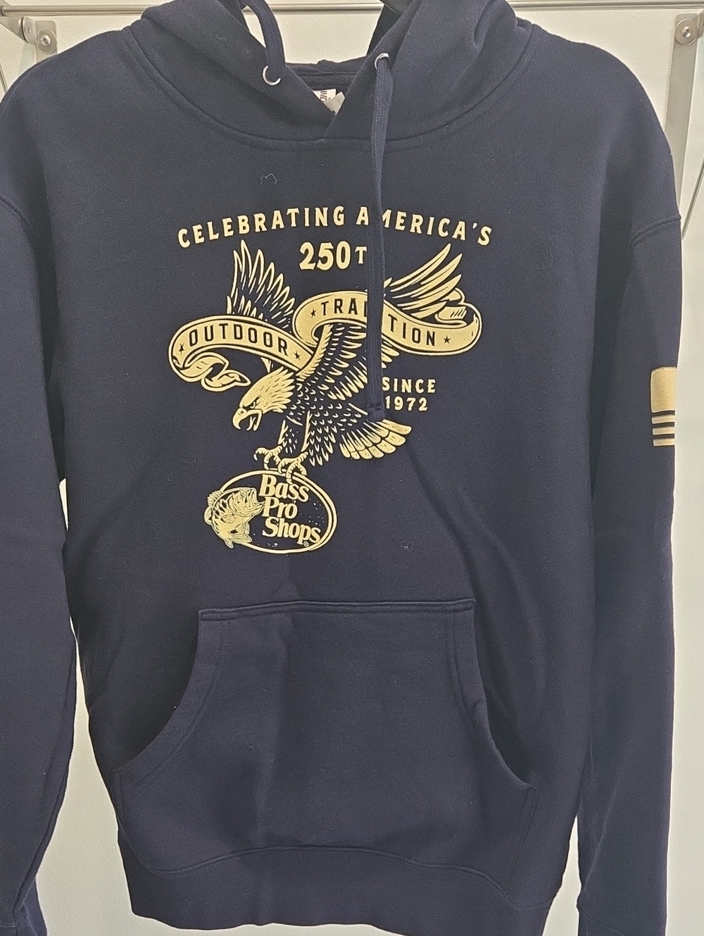 Bass Pro Shops Navy and Gold Eagle Pullover Hoodie